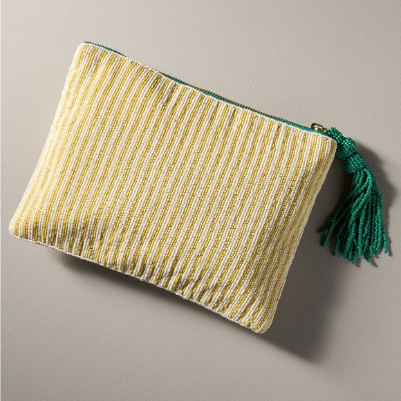 Anthropologie Beaded Clutch with Green and Yellow Design - Picture 2 of 9